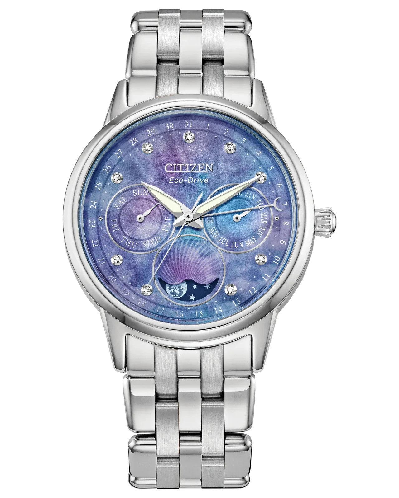 New $475 Citizen Eco-Drive Women’s Moonphase Watch Diamond MOP Dial FD0000-52N