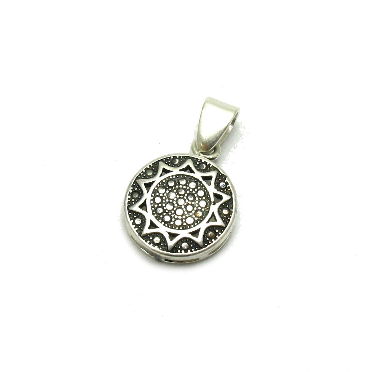 Genuine Sterling Silver Pendant Sun Hallmarked Solid 925 Nickel Free Handmade