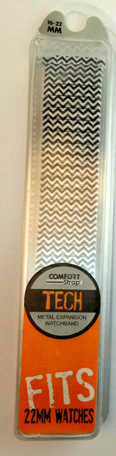 Black & White (Painted Enamel) on Stainless Steel Expansion 16-22mm Watch Band