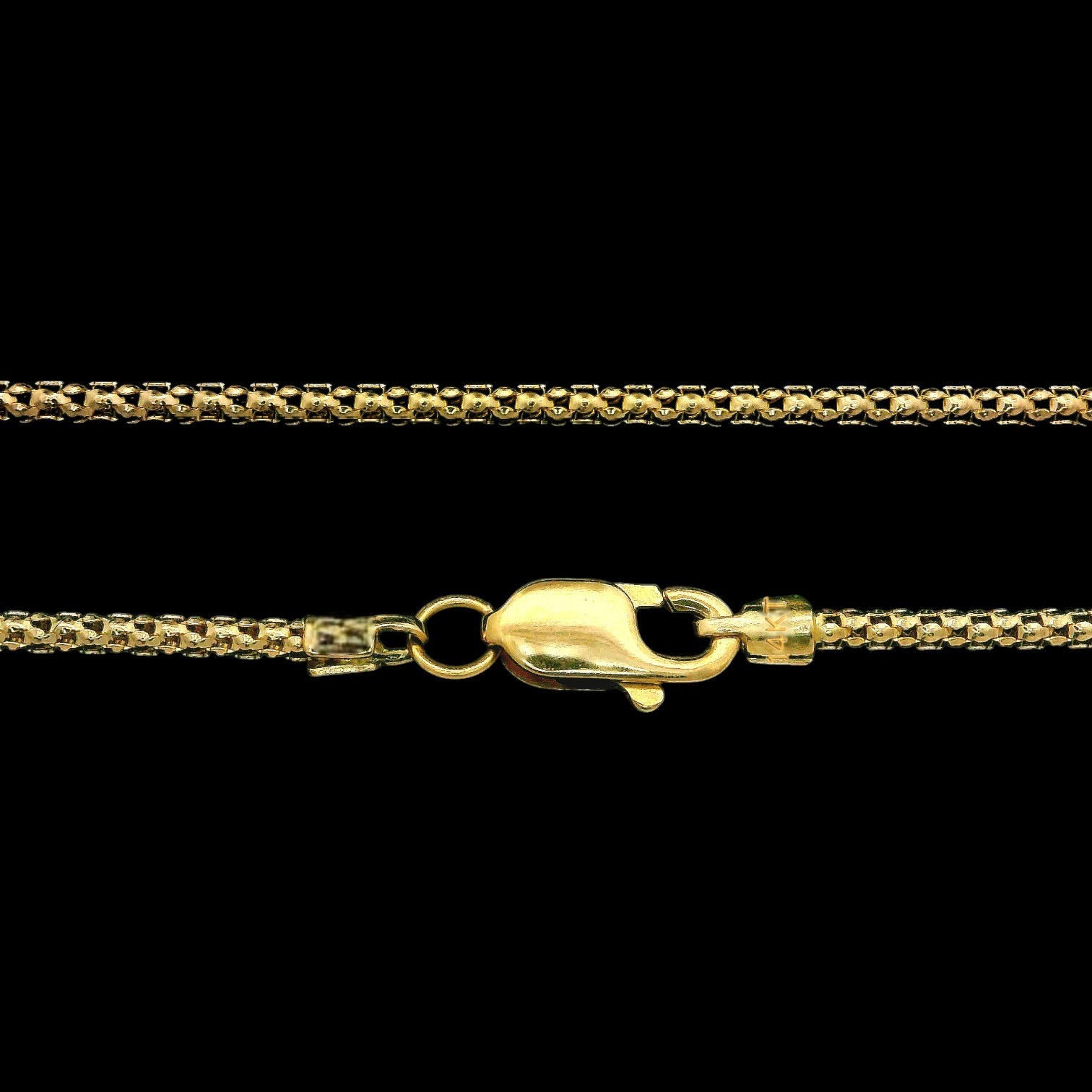 14K Gold Italian Popcorn Chain Necklace – Available in -1mm(16”, 18”, 20”)