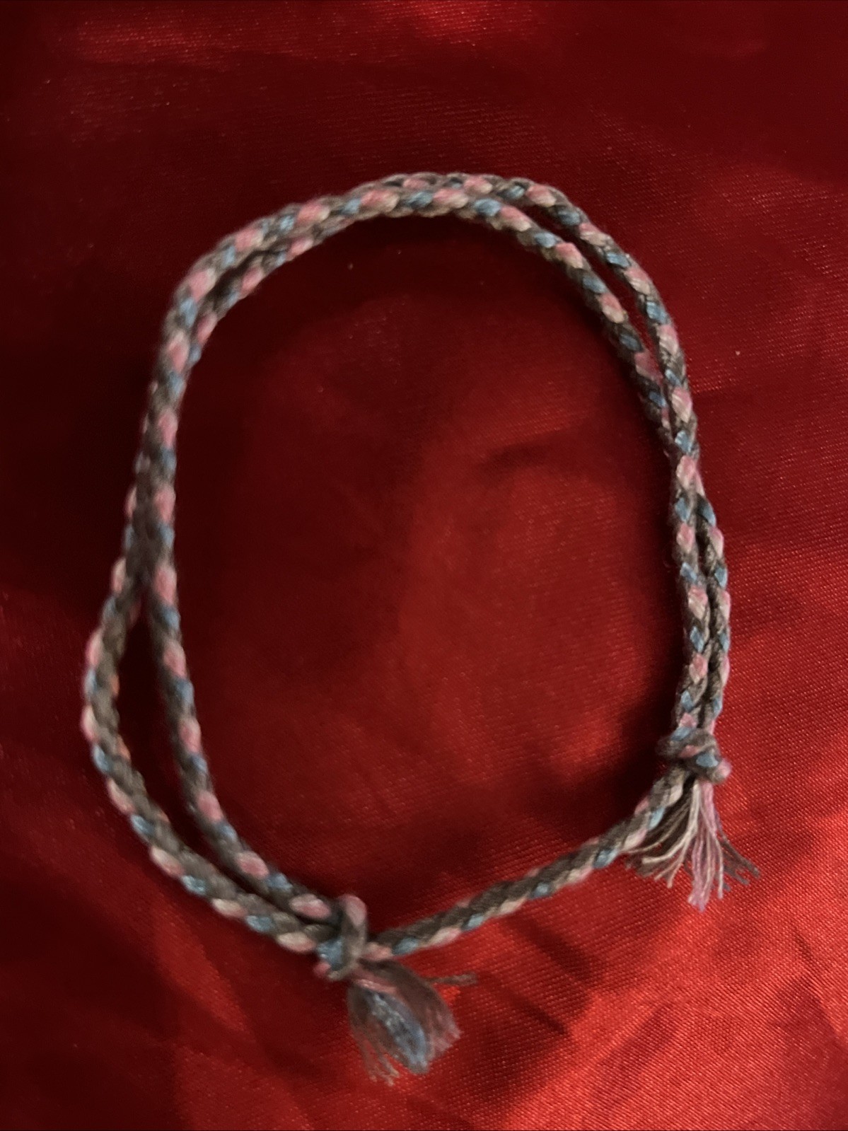 NEW BOHO BRAIDED THREAD FRIENDSHIP BRACELET ADJUSTABLE SKY BLUE GRAY PINK WHITE