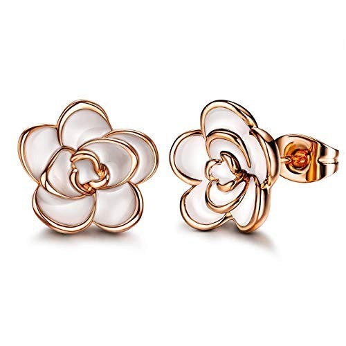 Beautiful Gold Plated Rose Flower Studs – Ideal for Gifting and Sensitive Ears