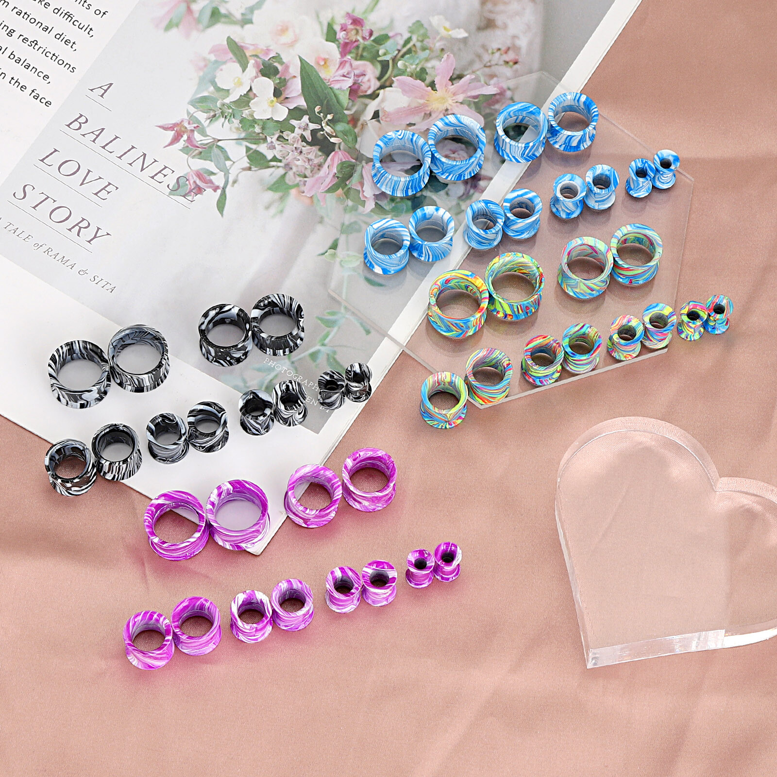 Ear Gauges Ear Plugs Stainless Steel Screw Flesh Tunnels Hollow Earskins – 2PCS