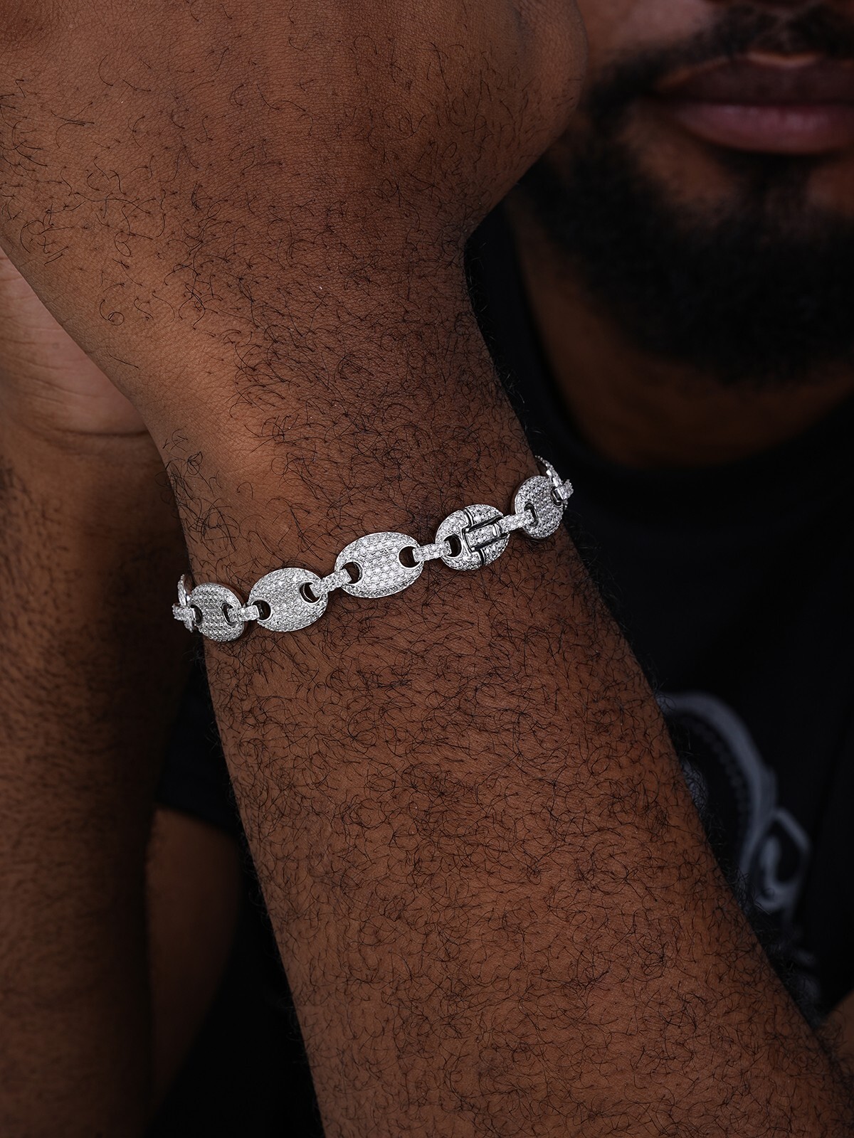 ICED Moissanite Gucci Link Bracelet 12mm Hip Hop 925 Silver Pass Diamond Tester
