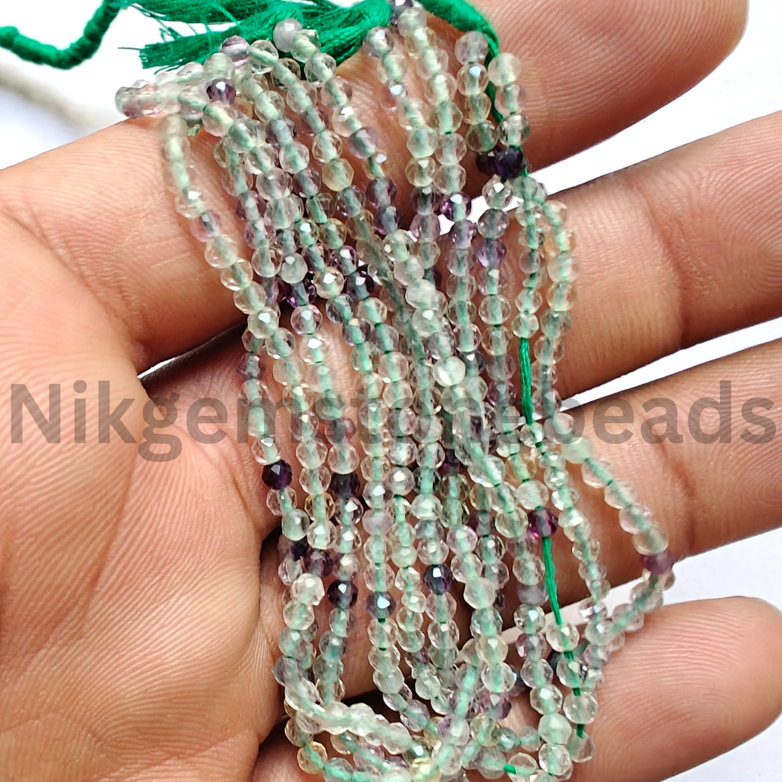 Natural Multi Fluorite Gemstone, Micro Faceted Round Cut Beads, 2.75-3.00 MM.