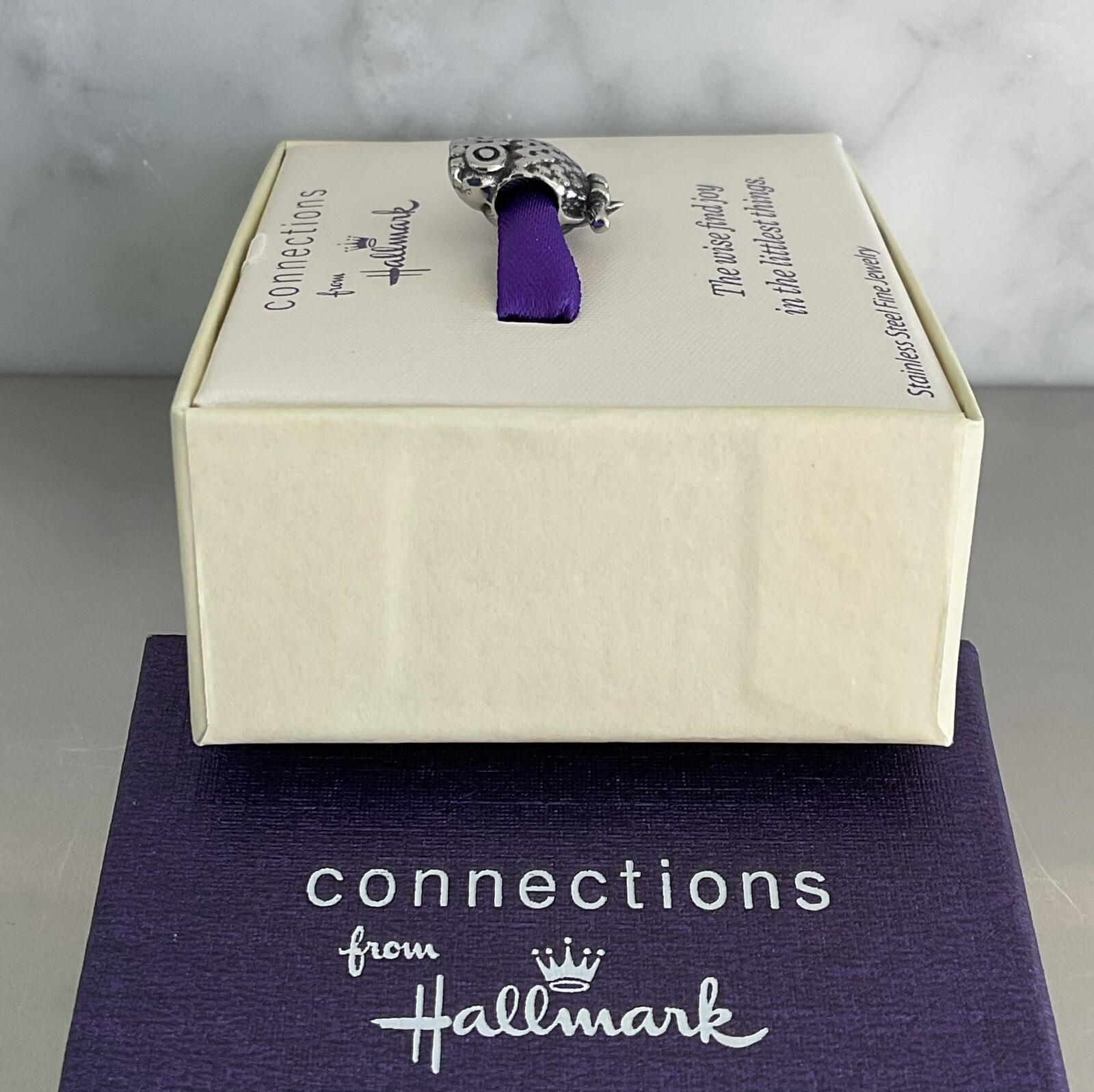 Connections from Hallmark Stainless Steel Owl Charm, Bead, Jewelry, Crafts NIB