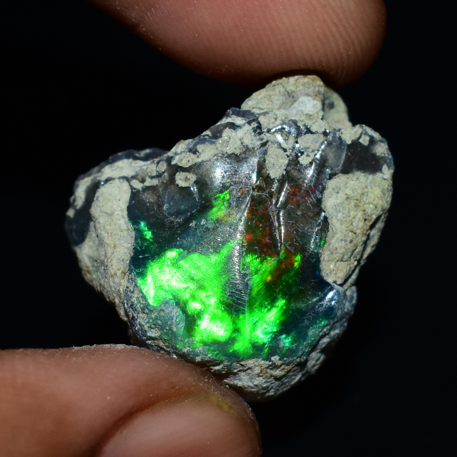 Black Opal Rough 14.60 Carats, Smoked Ethiopian Welo Opal Rough, Fire Opal Raw