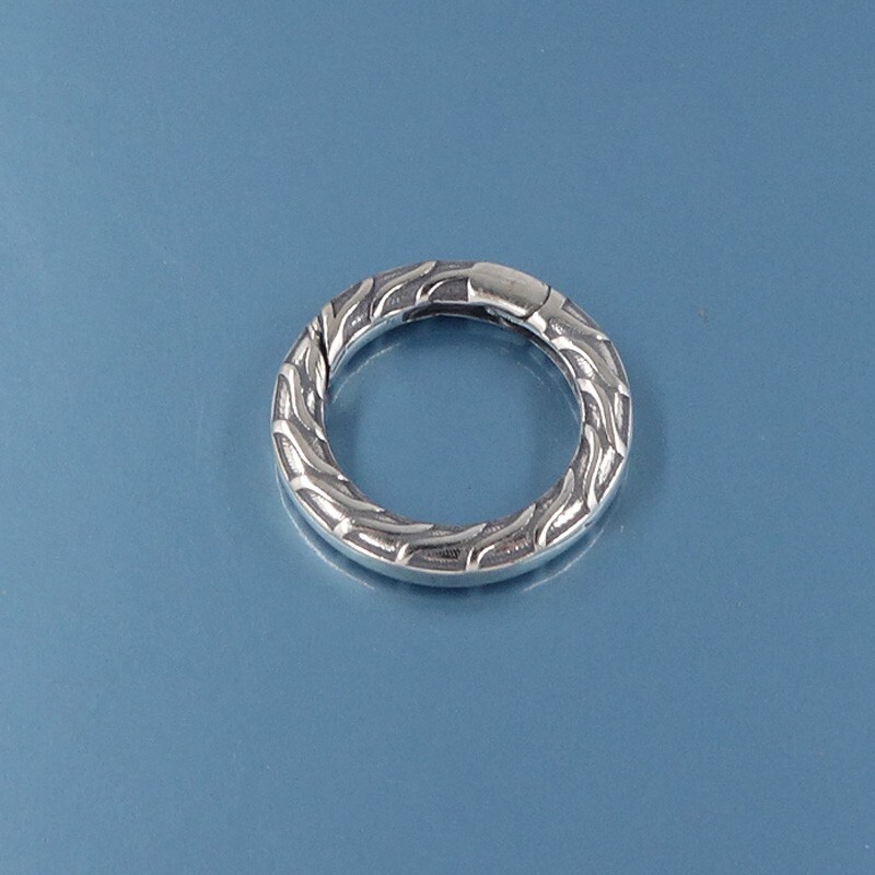 Sterling Silver Swirl Round Donut Ring Link Clasp Connector / Shortener #44078