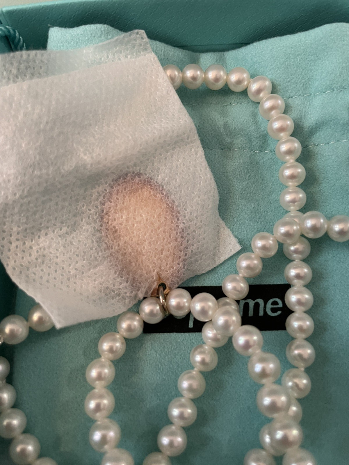 SUPREME TIFFANY & CO. OVAL TAG PEARL 925 STERLING SILVER 51 CM LENGTH NECKLACE