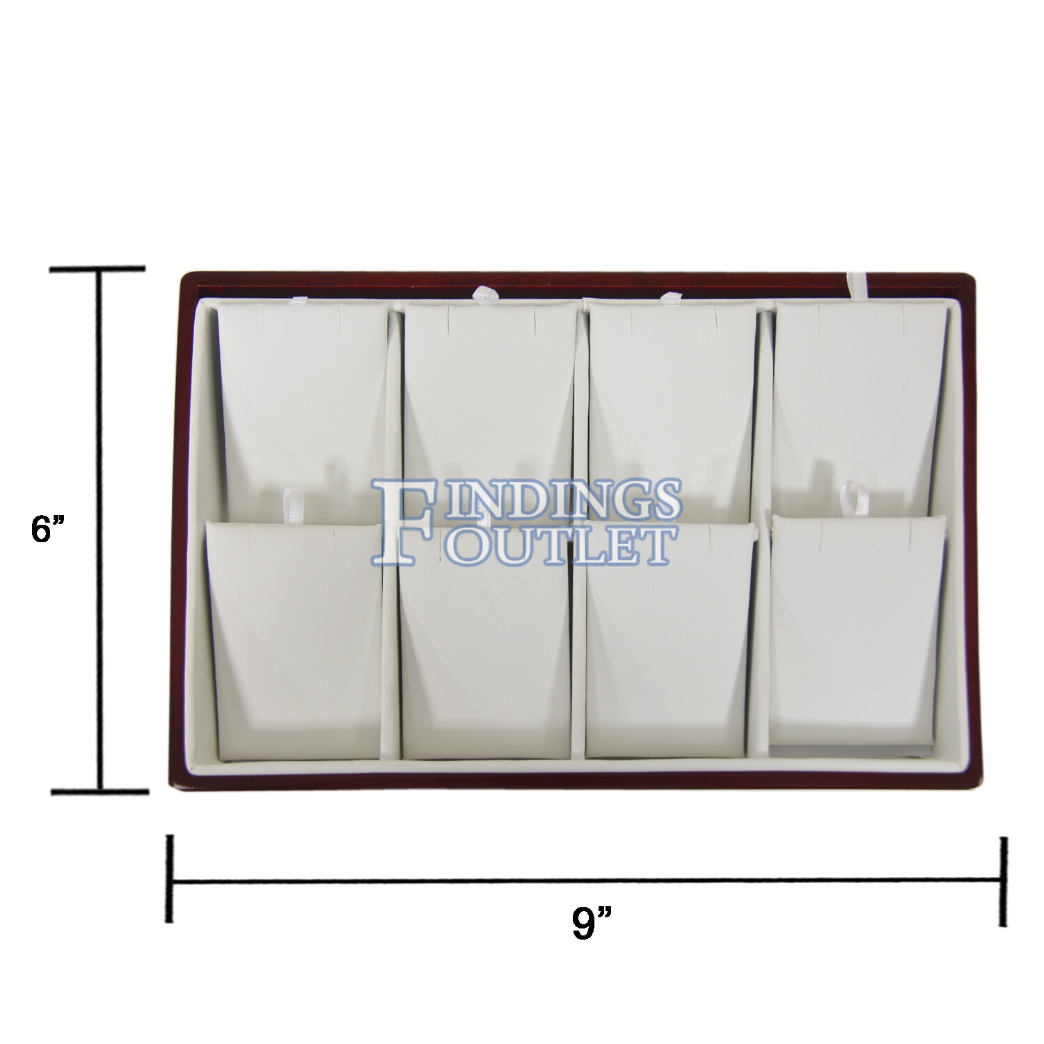 Rosewood 8 Slot Pendant Jewelry Display Holder Stackable Showcase Tray Stand
