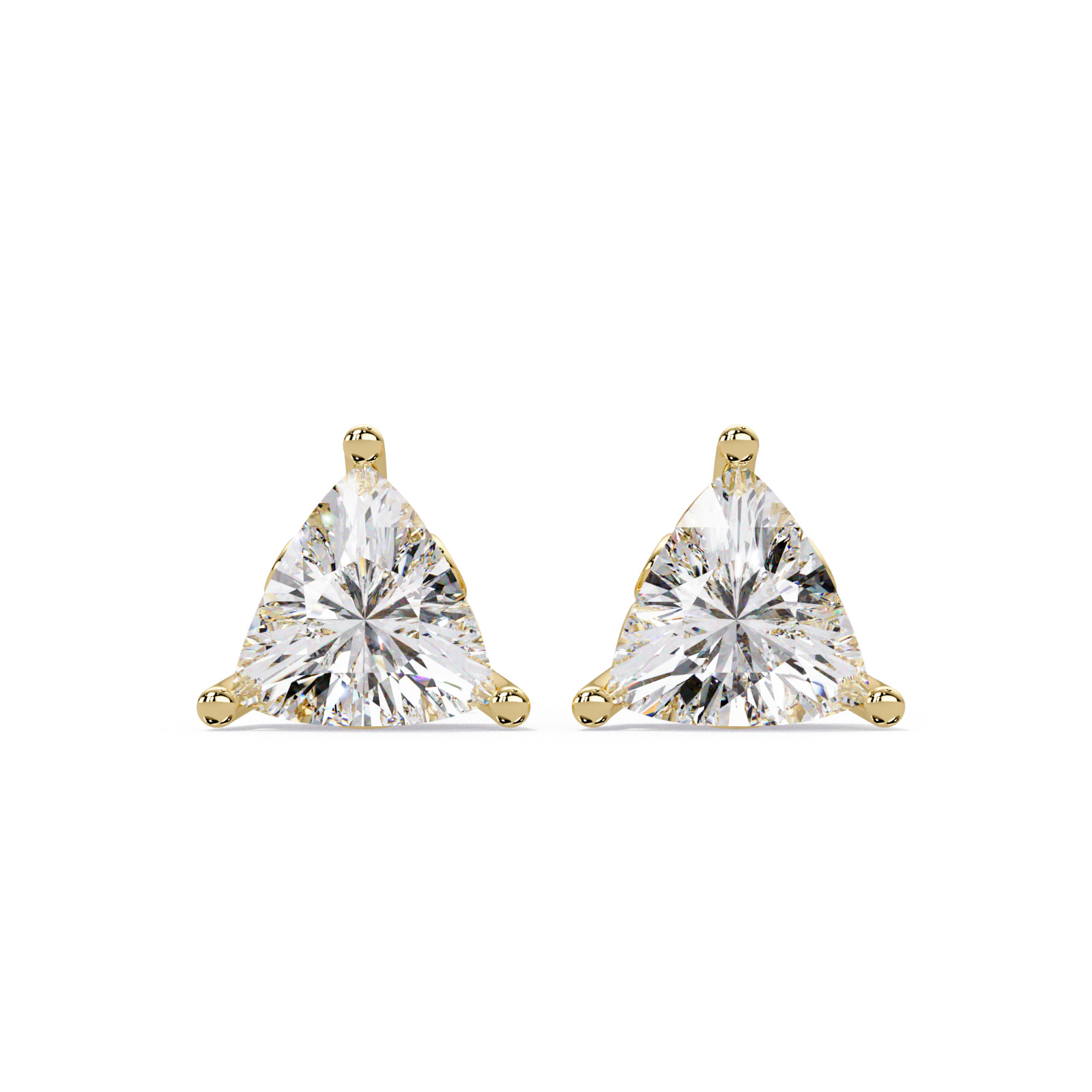 Trillion Cut Lab Grown Diamond Stud 925 Sliver Earrings 1.00 CTW CVD DEF VVS VS