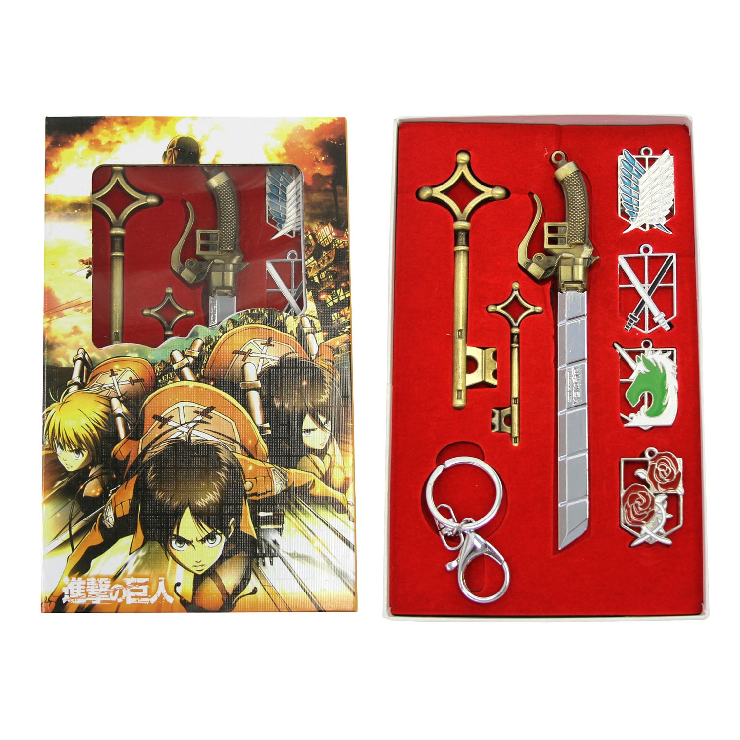 New Key, ODM, Emblem Set ATTACK ON TITAN 7 Pcs. Keychain Shingeki no Kyojin