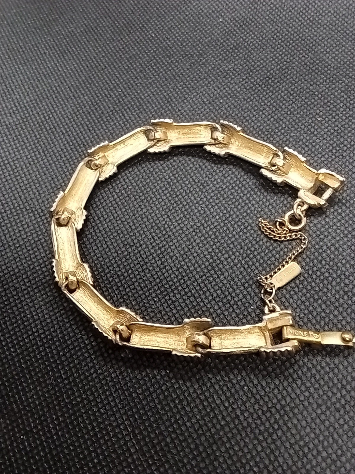 Monet Goldtone Bracelet with Security Safety Chain Good Quality