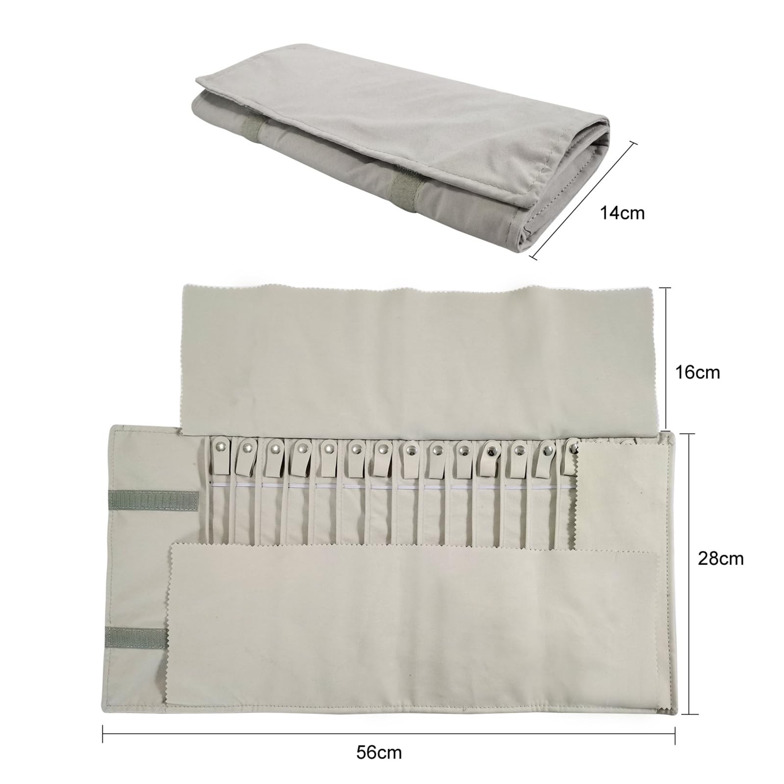 Portable Jewelry Roll Untangled Secure Necklace Travel Storage Bag Displays H…