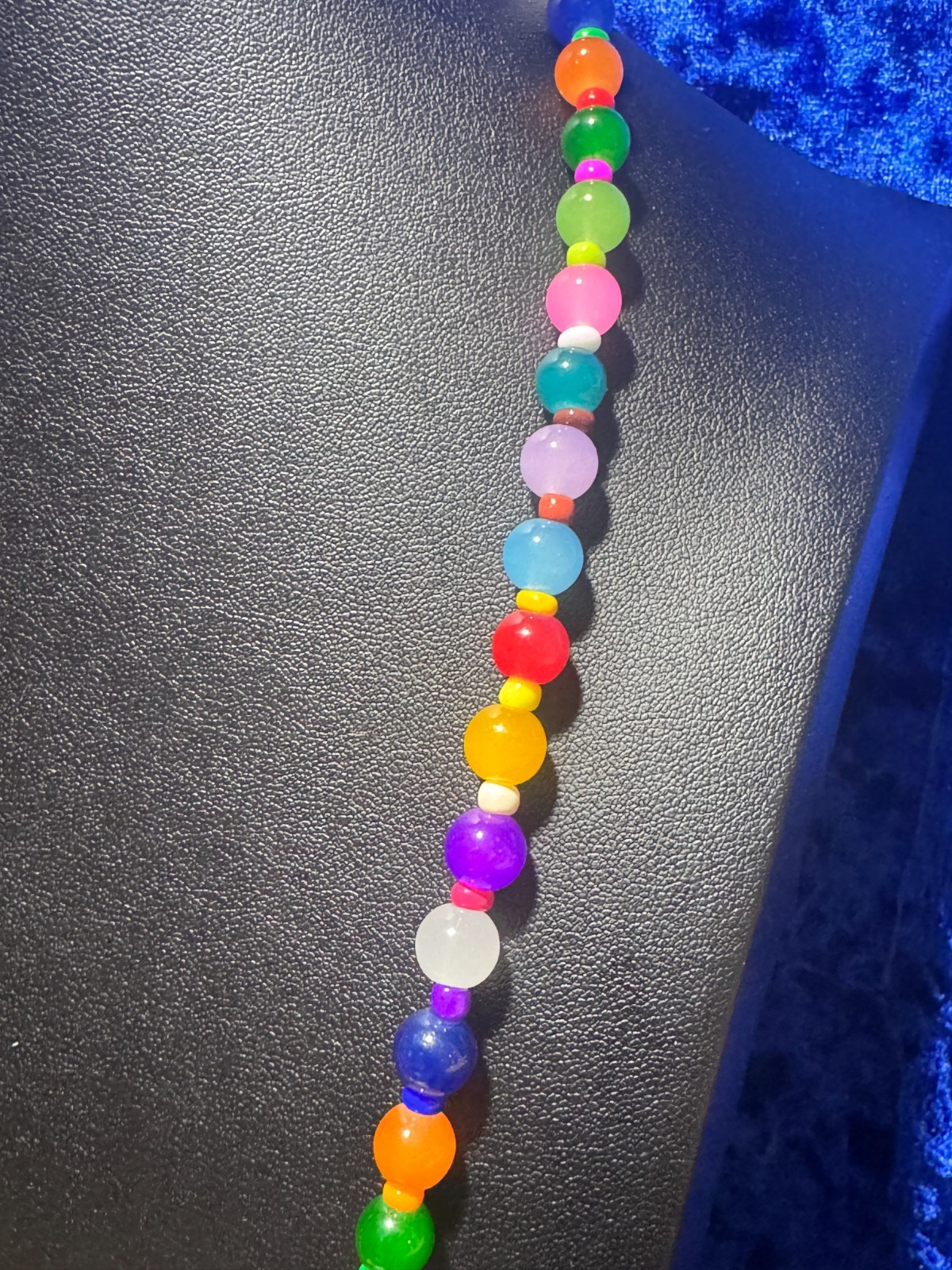 Tennis Necklace Multicolor High Quality 8mm Round Glass Beads for Kids / Teens