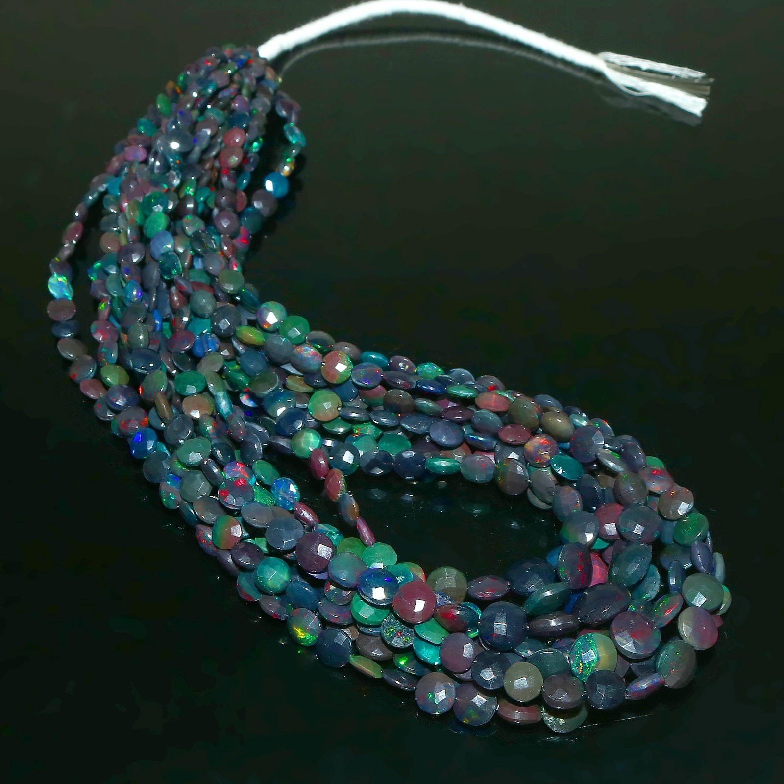 Natural Opal beads Coin Opal beads Wedding necklace Gift For Sister 281