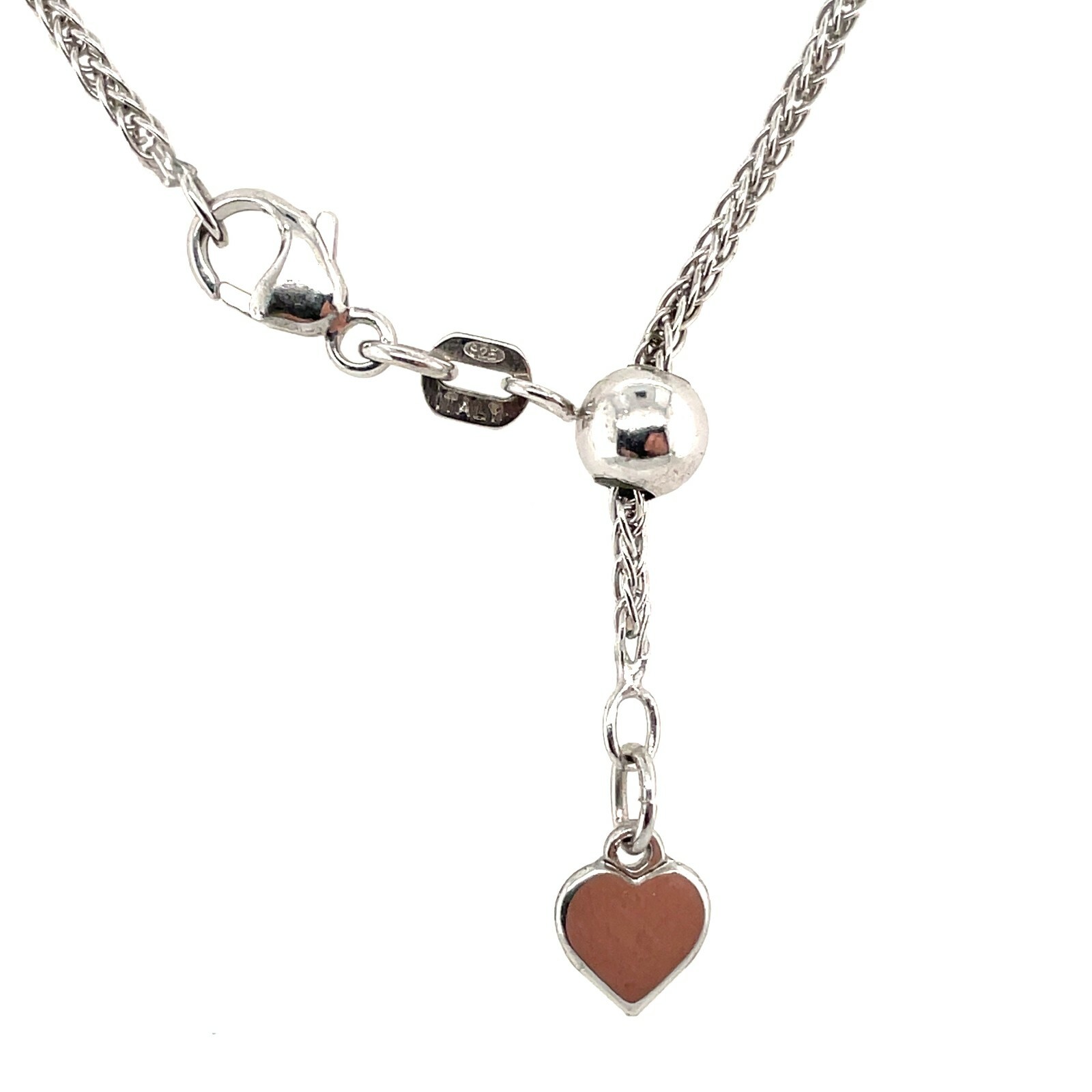 Sterling Silver Rhodium 1.4mm Adjustable Parisian Wheat Link .925 Italian Chain