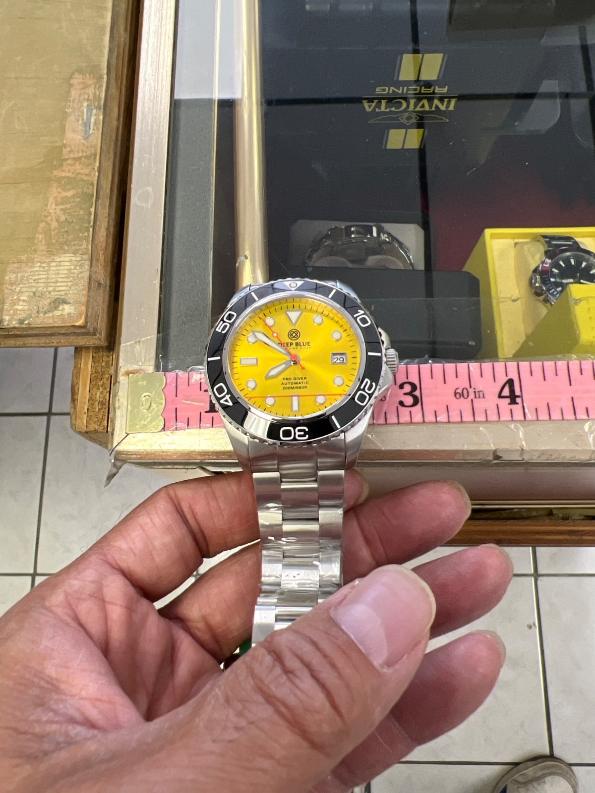 PRO DIVER 200😱YELLOW DIAL 42m AUTOMATIC🔥 DIVE WATCH SILICONE STRAP 😋