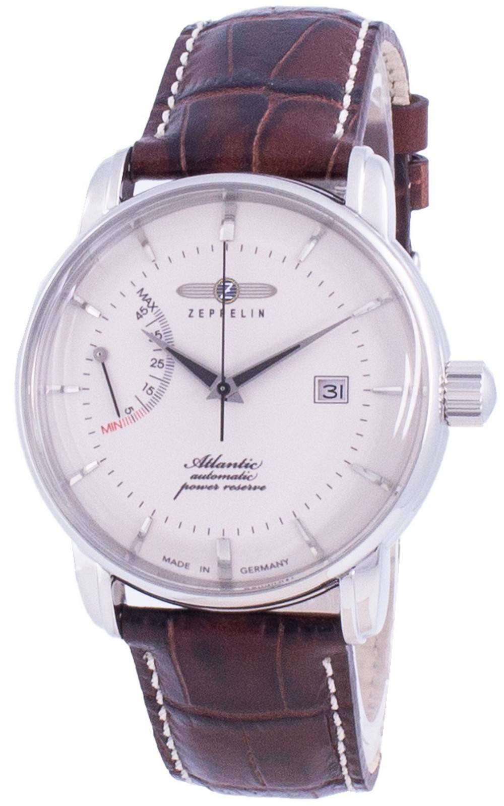 Zeppelin Atlantic White Dial Leather Strap Automatic 8462-5 84625 Men’s Watch