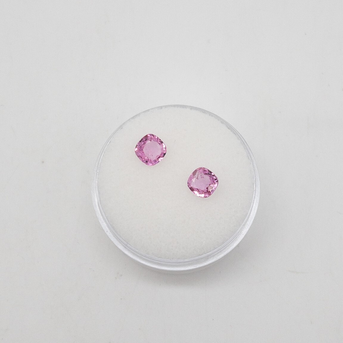 $2400 1.06ct Cushion Cut Natural Pink Sapphire MATCHED PAIR LOOSE GEM SET