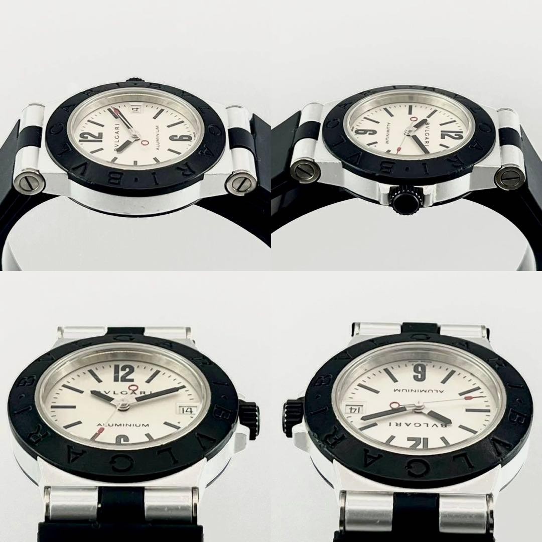 Bvlgari Aluminum AL32TA Quartz White Dial Boys Watch Japan 0714518