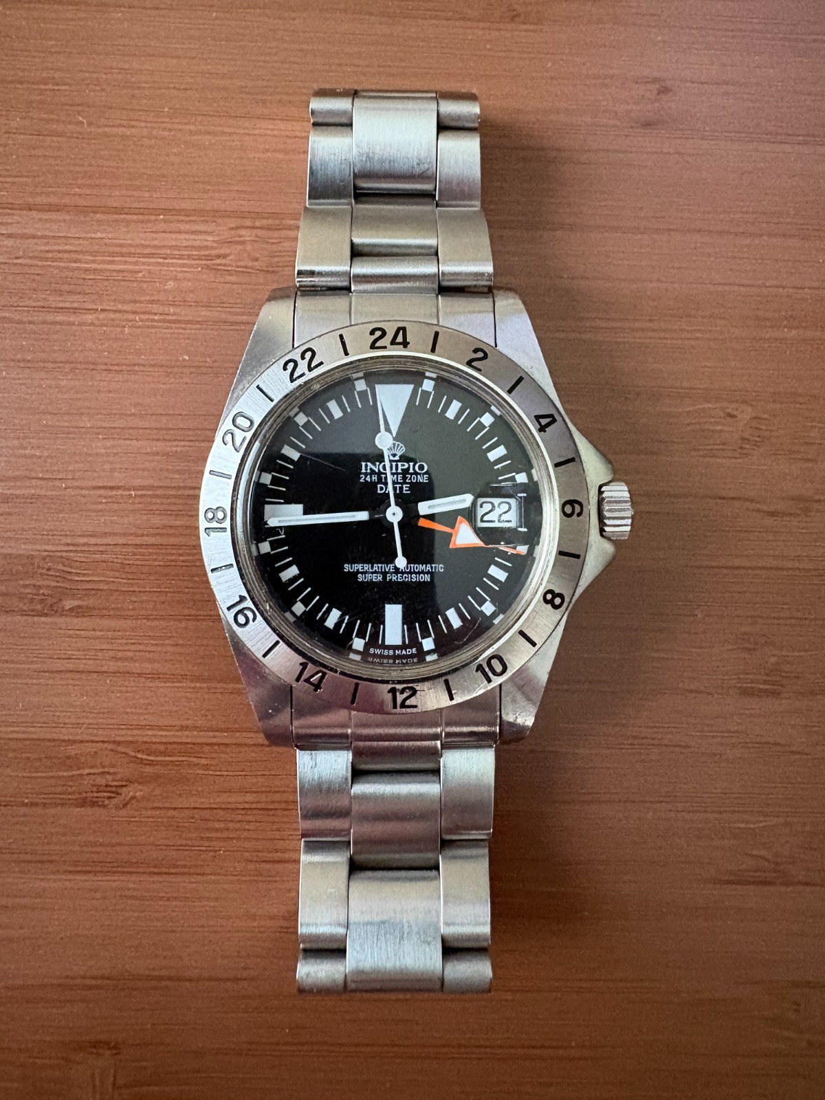 INCIPIO9 GMT Swiss ETA stainless steel Automatic Wrist Watch Begin 1999