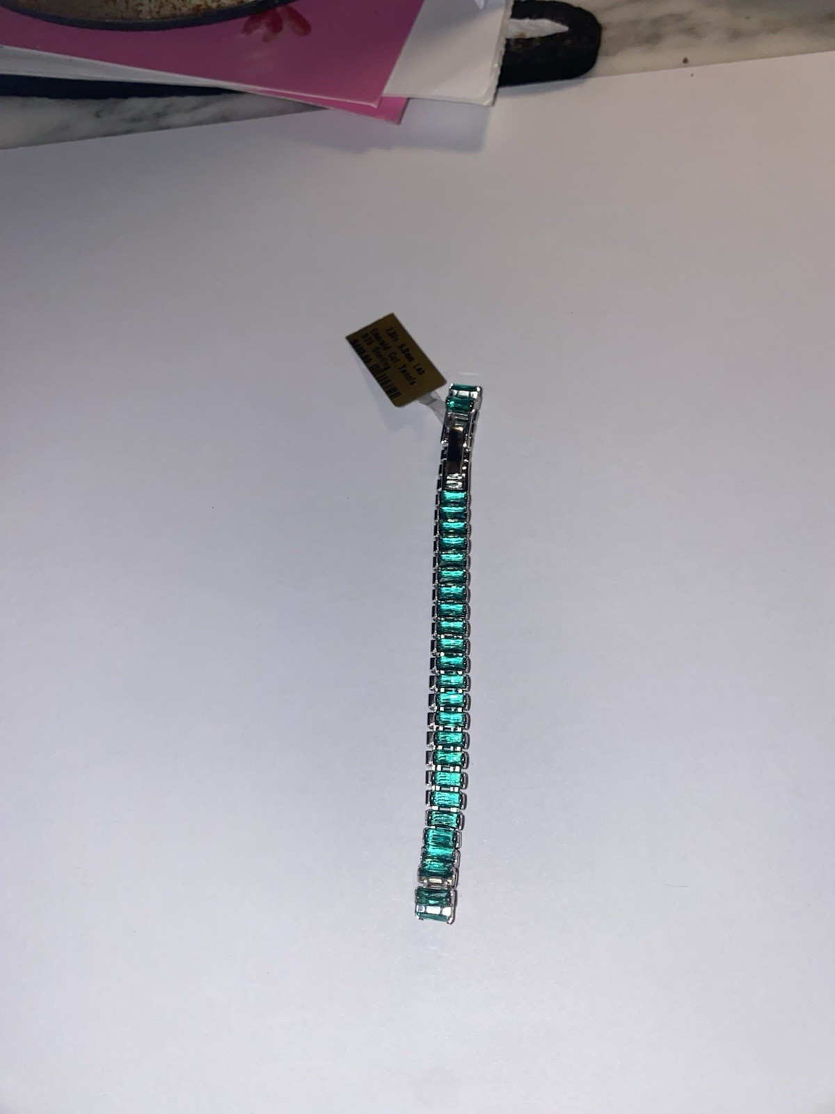 Emerald Cut Lab created Emerald Tennis bracelet 13.5 ct -7.5 inch -5.8mm