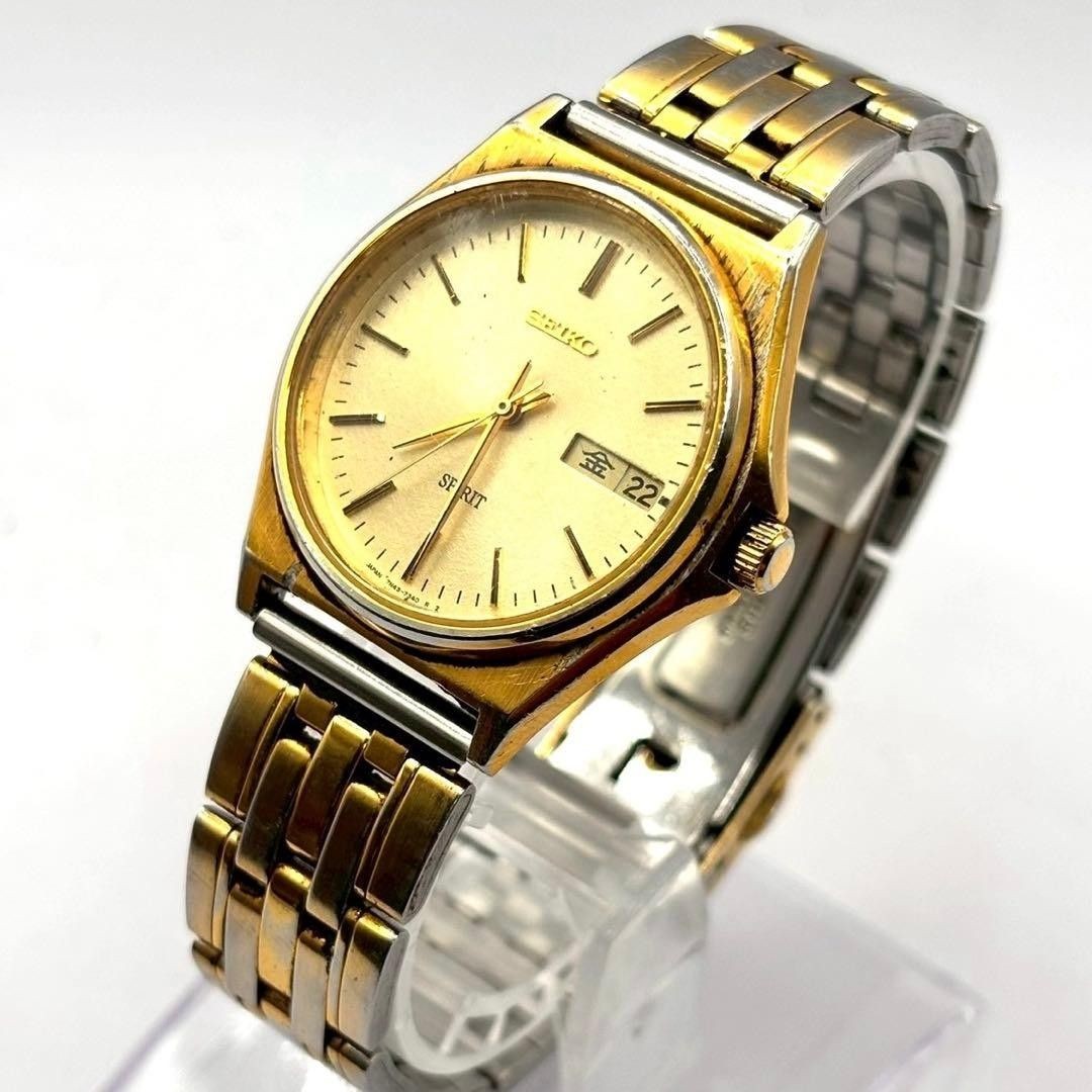 SEIKO SPIRIT 7N43 7340 men’s wristwatch working condition