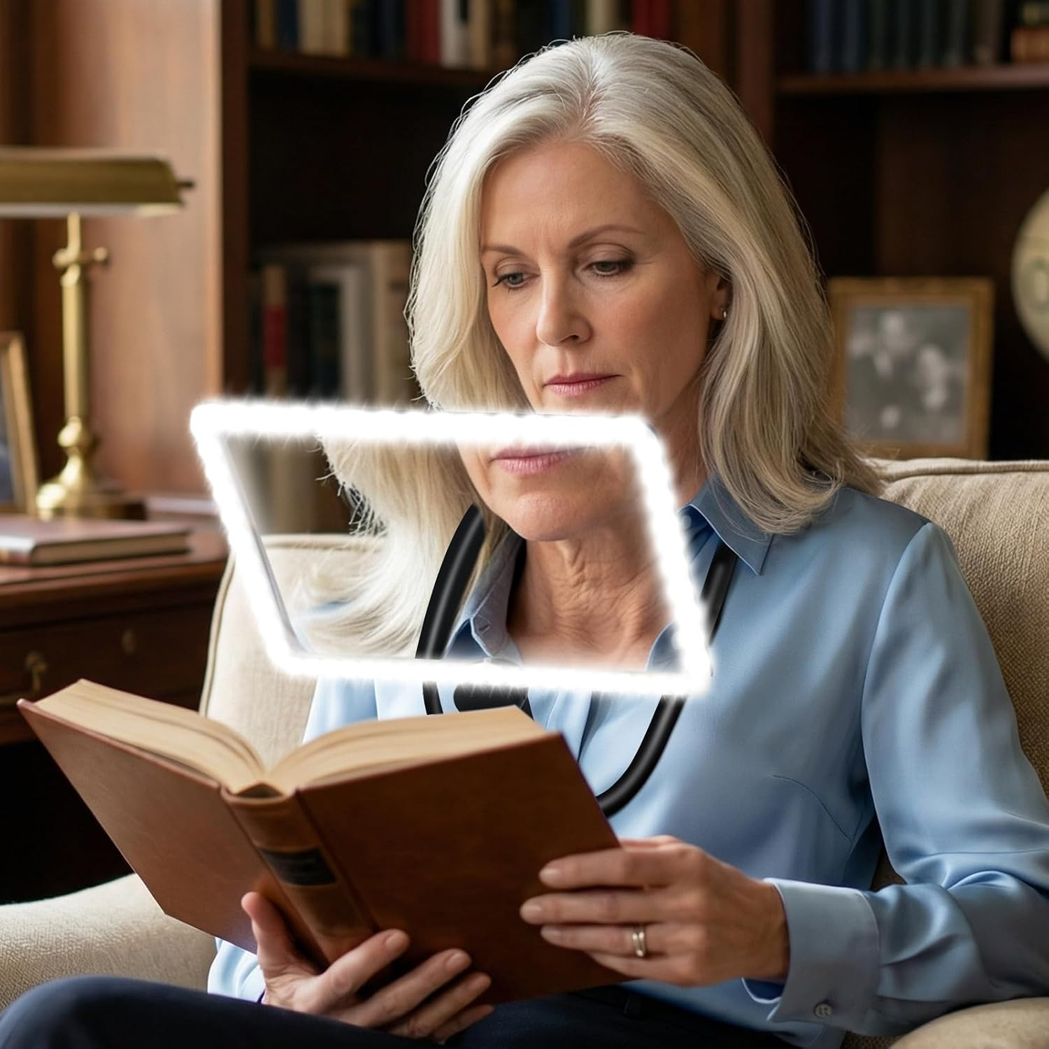 10X Magnifying Glass with Light for Reading | 50 LED, 3 Lamp Modes, Reading Time