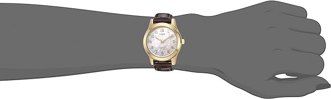 Timex Women’s TW2R63600 Essex Avenue Brown Croco Pattern Leather Strap Watch