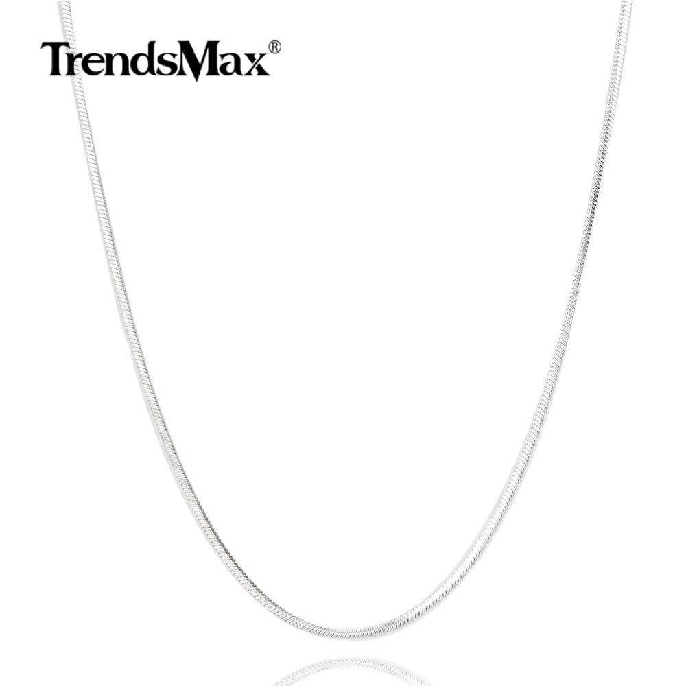 0.9-2mm Silver/Gold Plated Stainless Steel Herringbone Snake Chain Necklace 22″