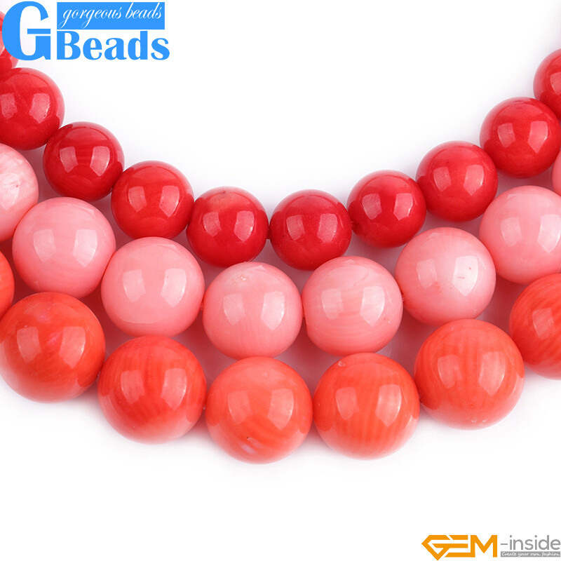 Round Orange Coral Gemstone Beads For Jewelry Making 15″ 2mm 3mm 4mm 5mm 6mm 7mm