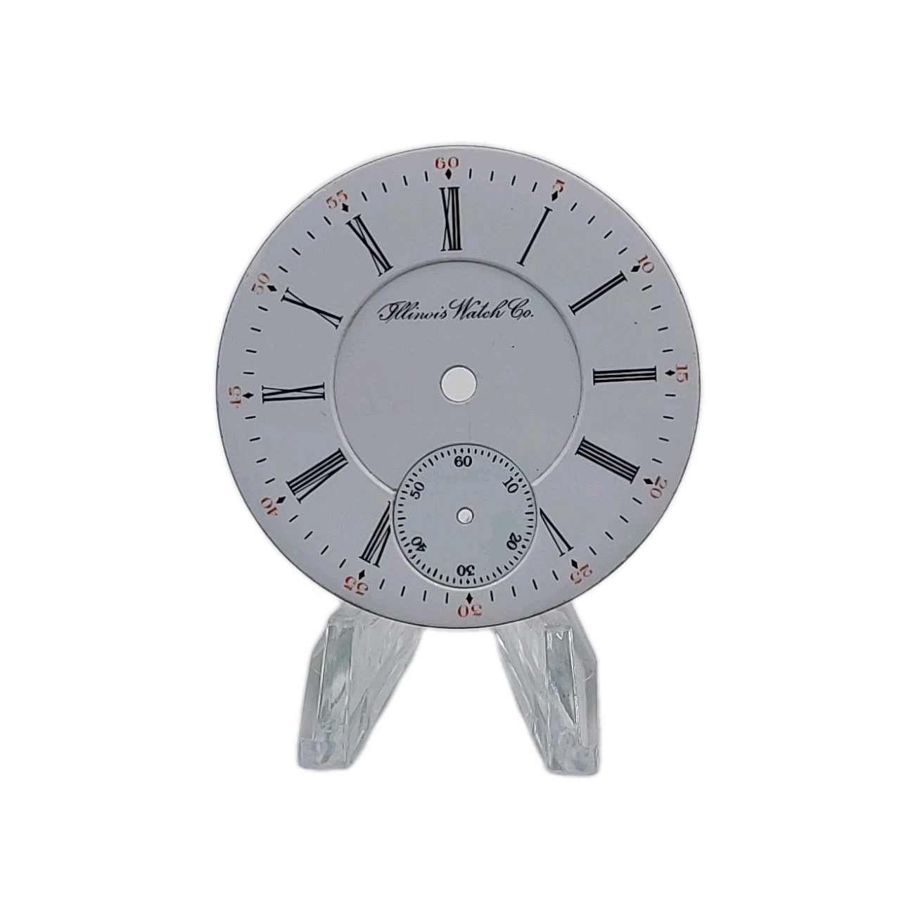 Illinois 45.4mm Double Sunk Enamel Pocket Watch Dial Only 1976