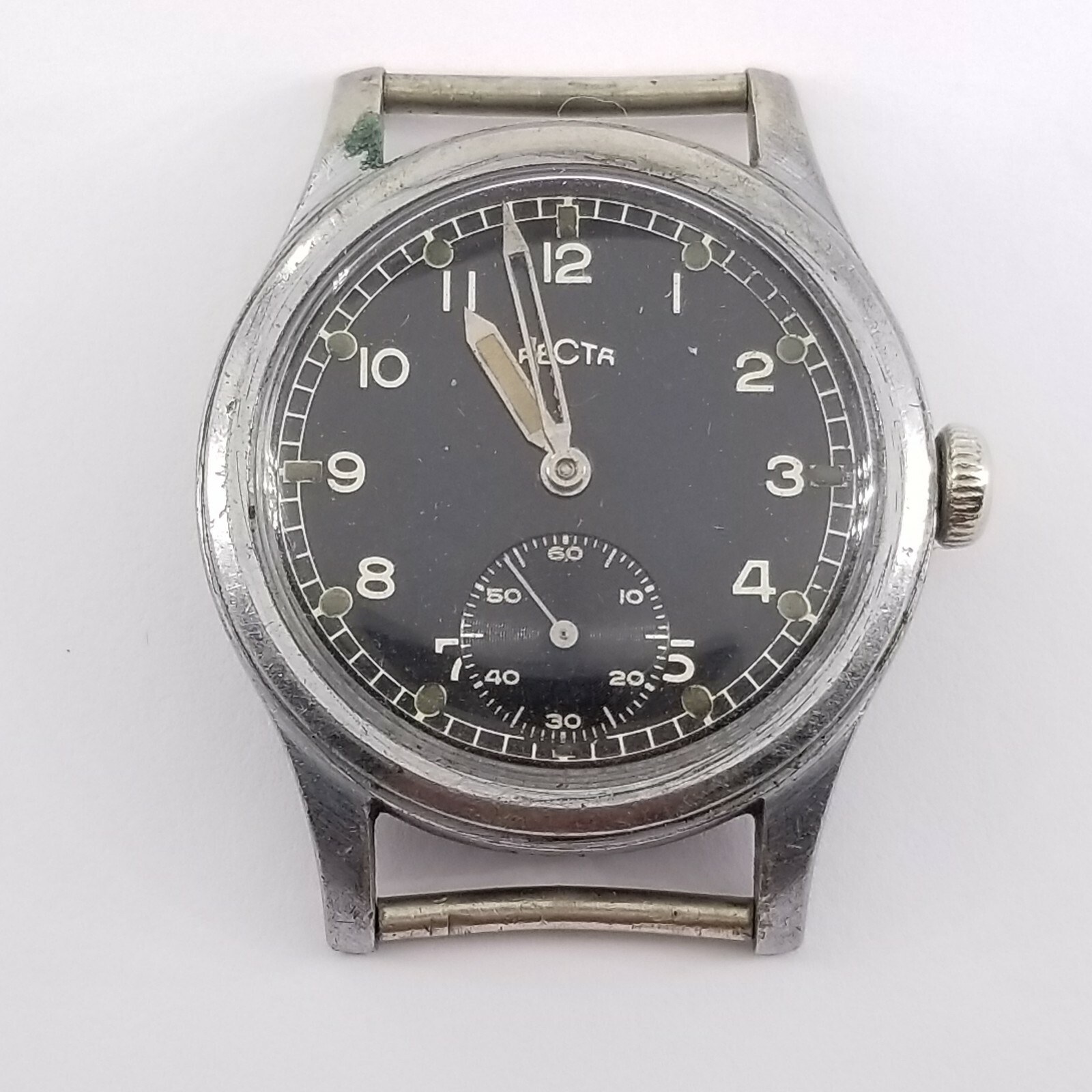 Rare 34mm 1940’s Recta German Military Watch, PQ+ Dial, Needs Servicing