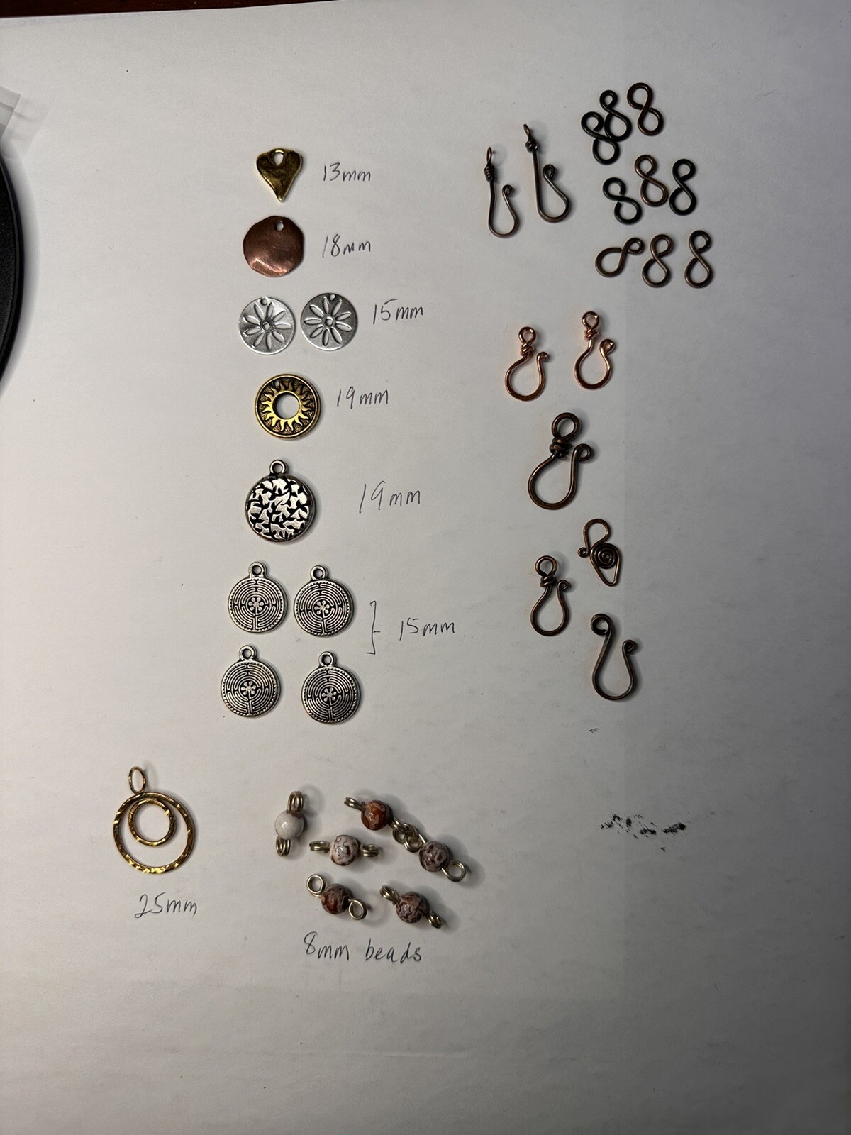 Lot Of 34 Fashionable Contemporary Charms, Beads, Findings For Jewelry Making G4