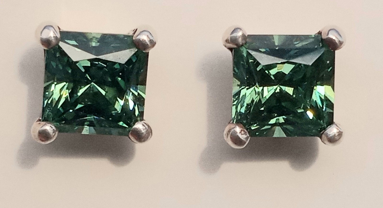 Vtg Sterling Silver Blue Topaz Earrings Signed JJJ 925 Thailand