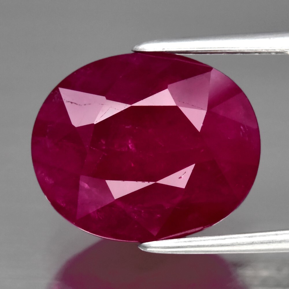 6.48ct 12x10mm Oval Natural Purplish Red Ruby Mozambique Gemstone