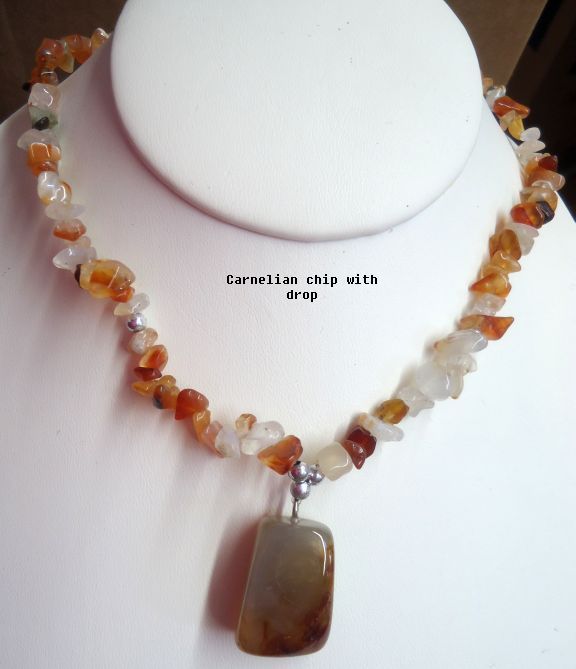 Stone Chip Necklace U CHOOSE size style & stone Amethyst Crystal Turquoise MORE