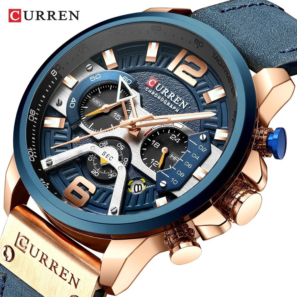 CURREN Casual Sport Watches for Men Top Brand Luxury Military Leather Wrist Watc