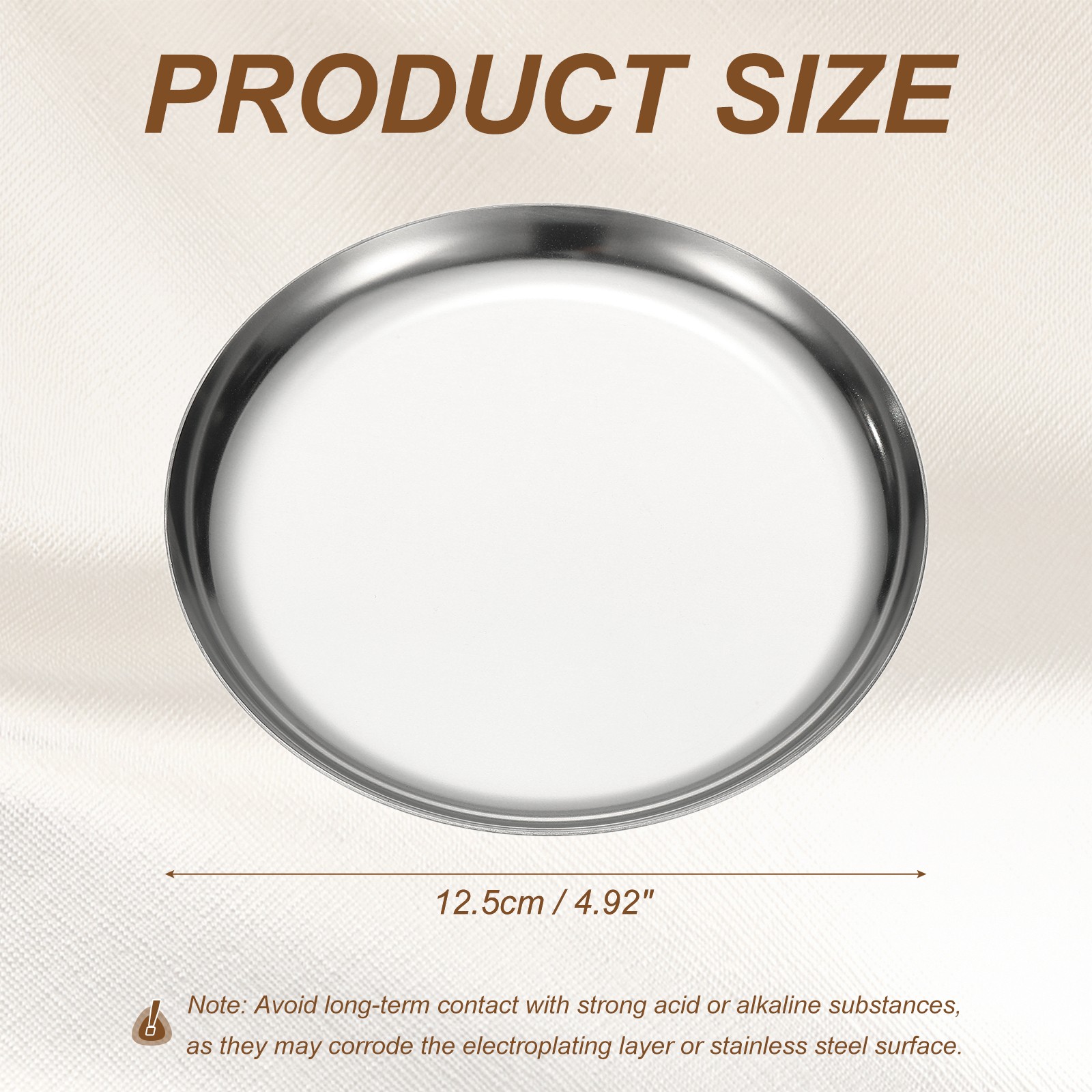 Silver Round Serving Trays 4.92″ Jewelry Tray for Bathroom Candle