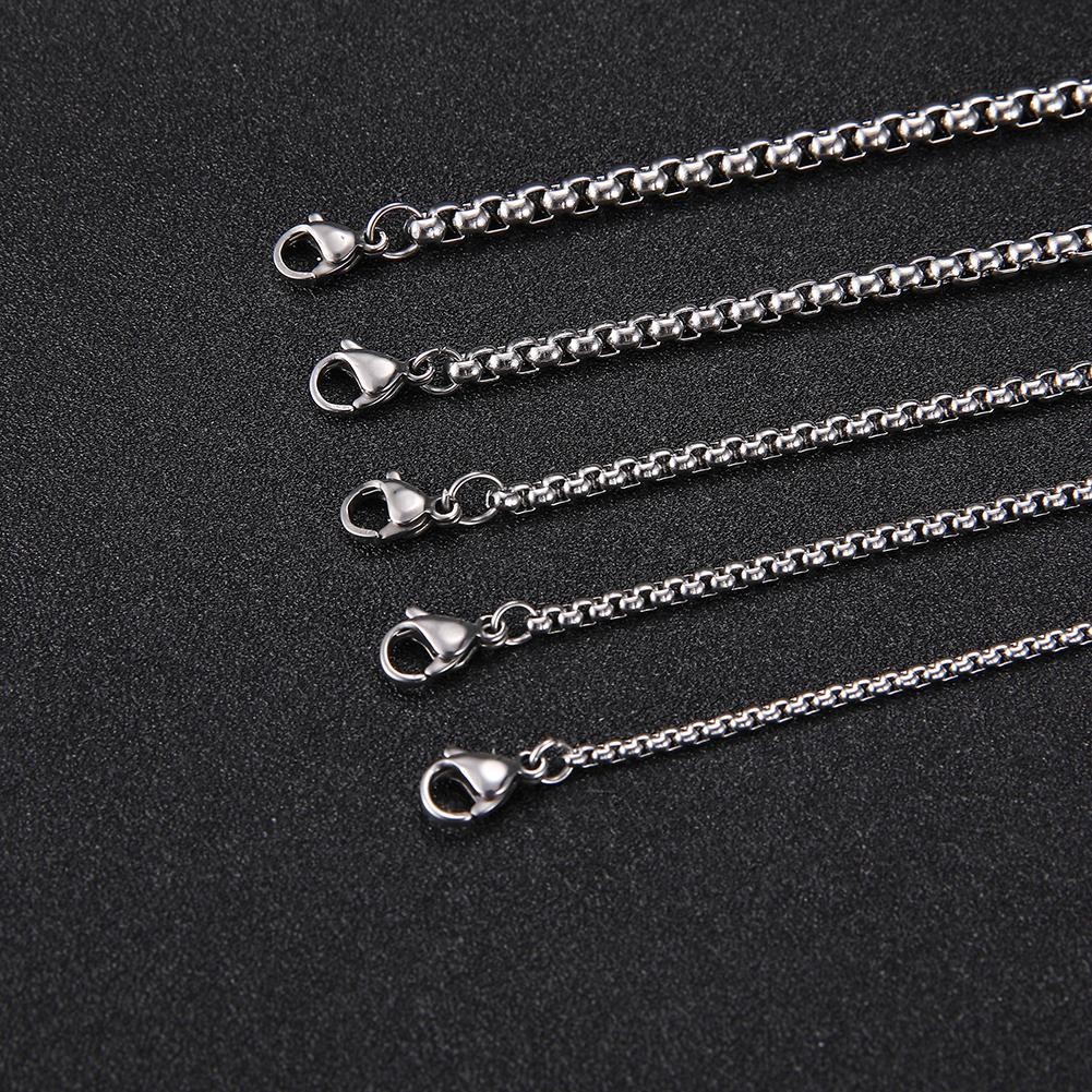 Men’s Stainless Steel Box Chain Necklace Thick Punk Style Fashion Jewelry Gift