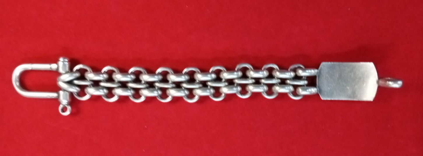 Gucci 925 double Chain Schackle/Handcuff Bracelet w/ secure hook closure tested