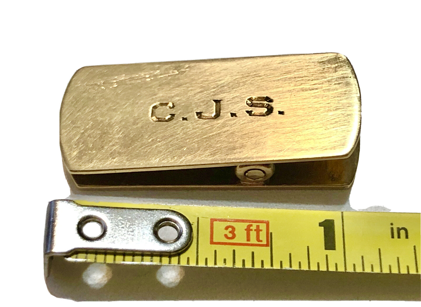 14k Yellow Gold Tie Or Scarf Clip Initial Monogram CJS Or GJS 7.71g