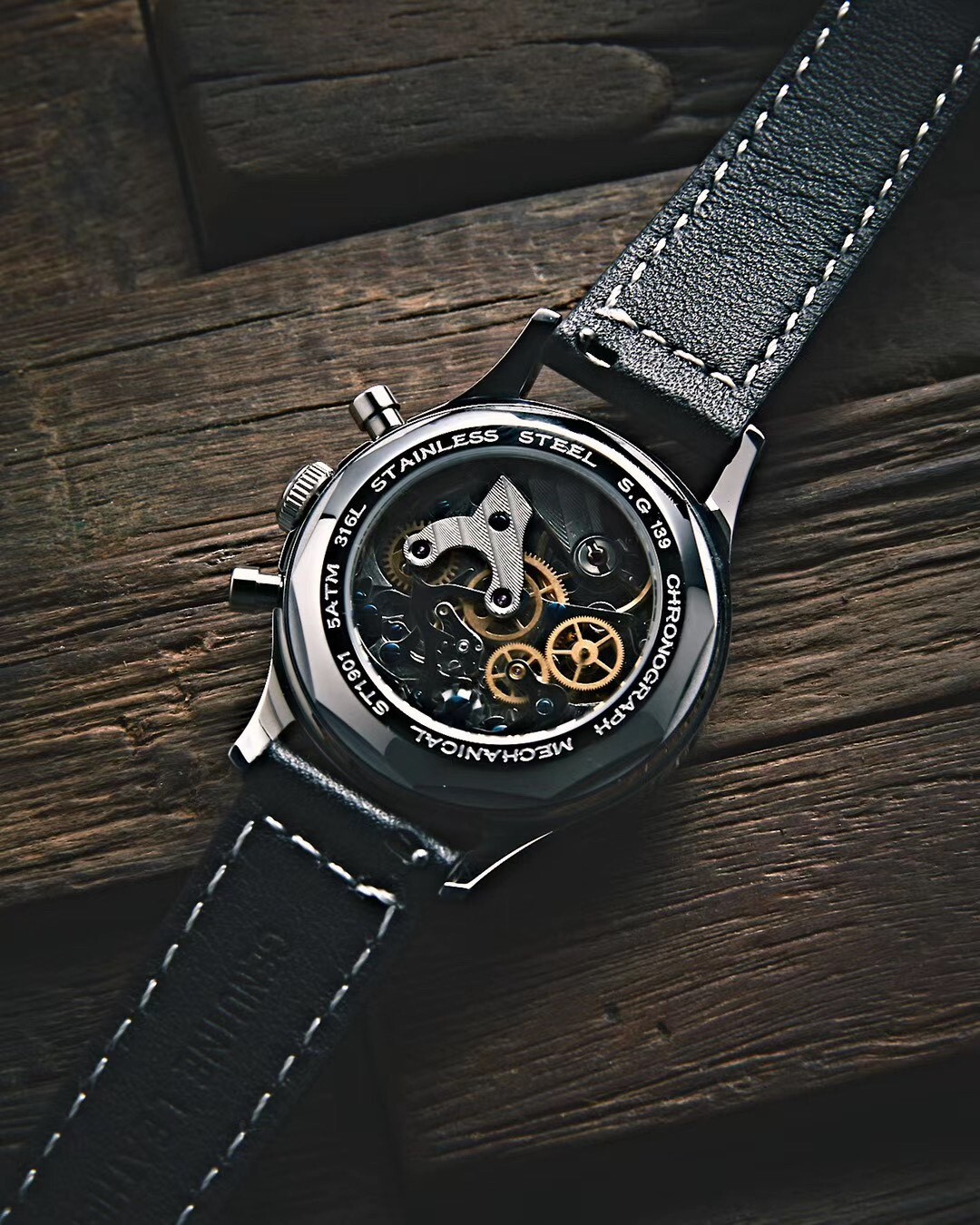 Seagull Sugess ST1901 Panda 38mm Champagne Chronograph Sapphire Display 1963