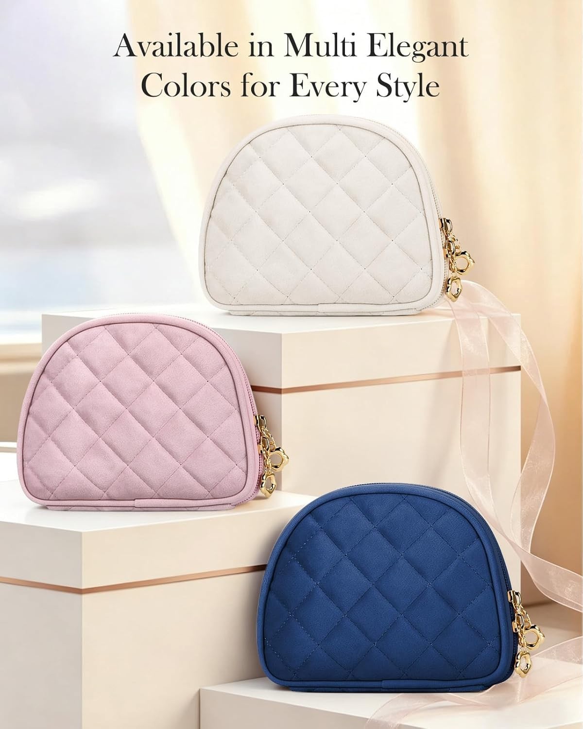 Travel Jewelry Case Small Velvet Jewelry Bag w Zipper Portable Organizer Pouch