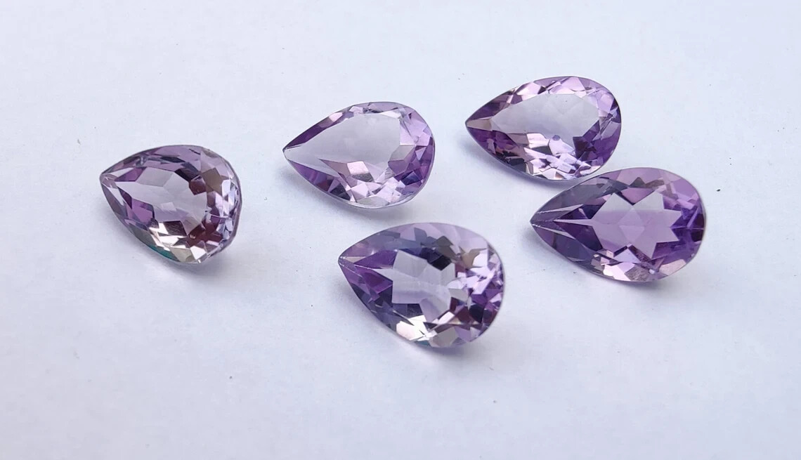 Top Quality Natural Amethyst Pear Shape Faceted Gemstone 3x5mm-18x25mm