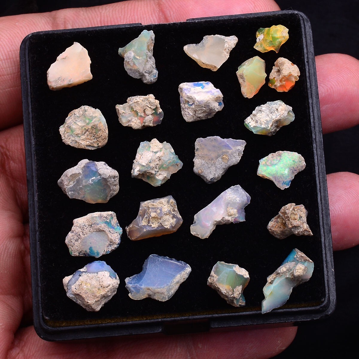 21 Pcs Natural Ethiopian Opal Rough 7mm-13mm Untreated Stunning Loose Gemstones