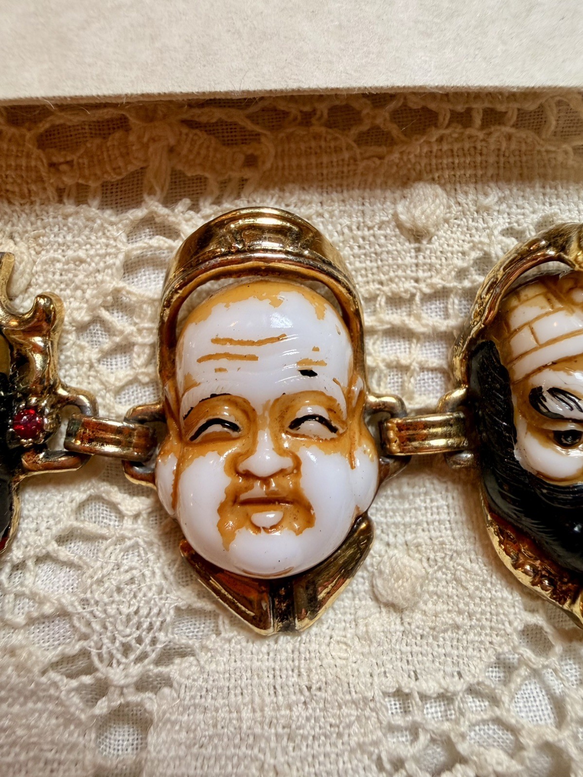 S121 Vintage bracelet and earrings, “seven gods of happiness”, Selro Selini