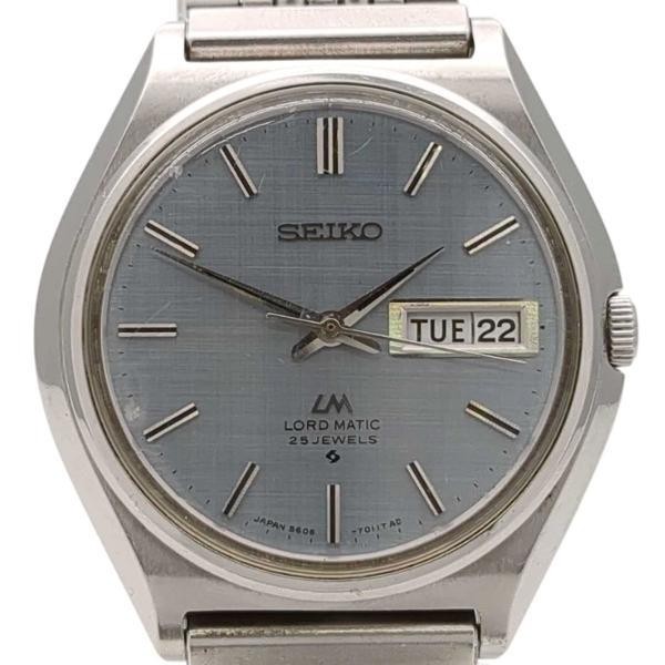 SEIKO 5606-7010 Blue-Gray/Mesh Case Size 37mm Used Watch #91023
