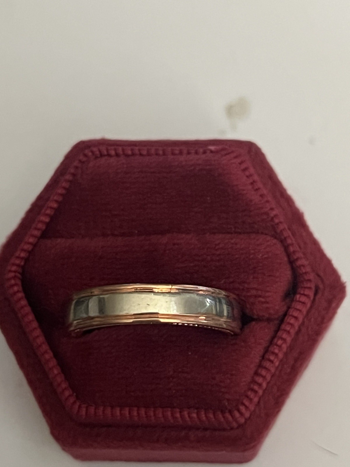 Unisex Luxury Collection Titanium Steel Rose Gold/Silver Inlay 4mm Band Size 9